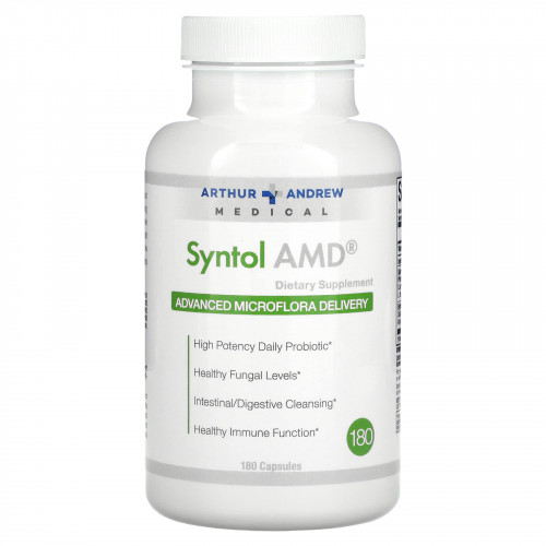 Arthur Andrew Medical, Syntol AMD, Advanced Microflora Delivery, средство для здоровой микрофлоры, 500 мг, 180 капсул