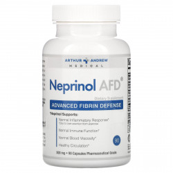 Arthur Andrew Medical, Neprinol AFD, защита организма от вредного воздействия фибрина, 500 мг, 90 капсул