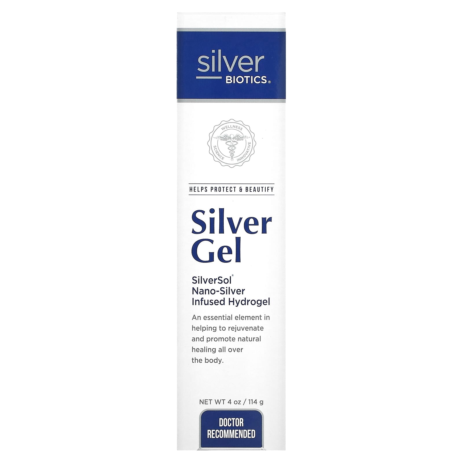 American Biotech Labs, Silver Biotics, Silver gel, гидрогель с добавкой SliverSol с нано-серебром, 4 жидких унции (114 г)