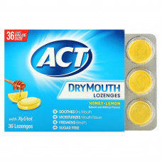 Act, леденцы от сухости во рту с ксилитолом, мед и лемон, 36 леденцов