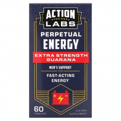 Action Labs, Для мужчин, Perpetual Energy, гуарана с повышенной силой действия, 60 растительных капсул