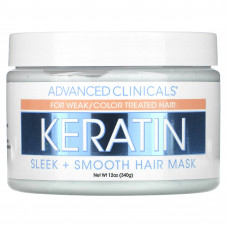 Advanced Clinicals, маска с кератином для гладкости волос, 340 г (12 унций)