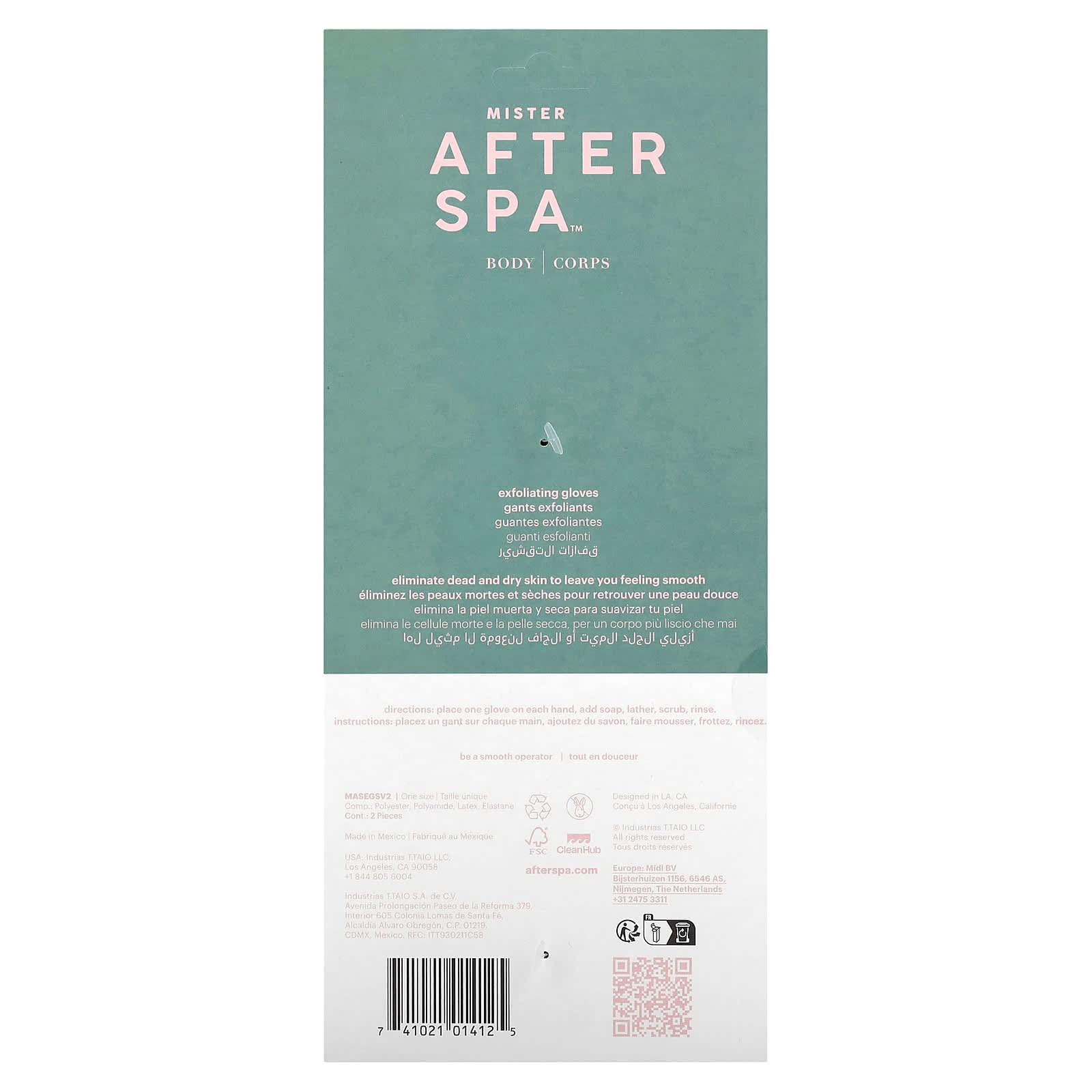 AfterSpa, отшелушивающие перчатки, 1 пара