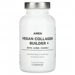 Codeage, Amen, Vegan Collagen Builder +, 30 растительных капсул