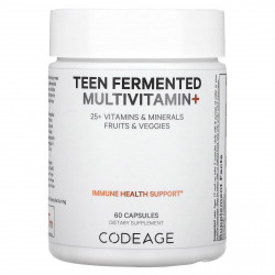 Codeage, Ферментированный мультивитаминный комплекс для подростков, 25+ витаминов, минералы, 60 капсул