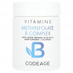 Codeage, витамины, комплекс с метилфолатом группы B, 120 капсул