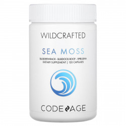 Codeage, Wildcrafted, морской мох, ламинария, корень лопуха, спирулина, 120 капсул