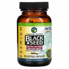 Amazing Herbs, Black Seed, 500 мг, 90 гелевых капсул