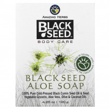 Amazing Herbs, Black Seed, уход за телом, мыло с алоэ, 120 г (4,25 унции)