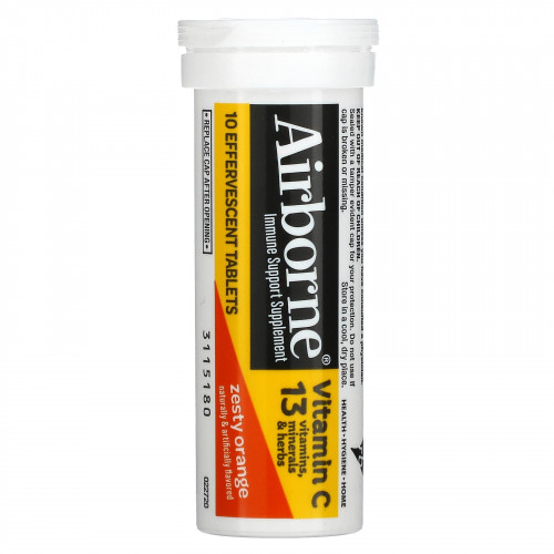 AirBorne, добавка для поддержки иммунной системы, со вкусом апельсина, 10 шипучих таблеток