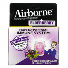 AirBorne, Добавка для поддержки иммунитета, бузина, 2 тюбика, 10 шипучих таблеток в каждой