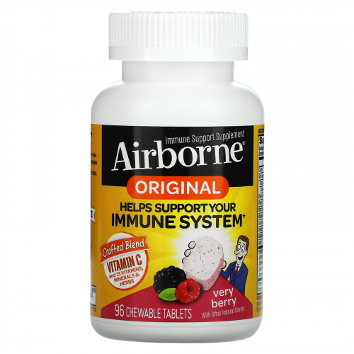 AirBorne, Оригинальная добавка для поддержки иммунитета, ягоды, 96 жевательных таблеток