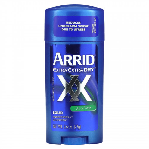 Arrid, Extra Extra Dry XX, твердый дезодорант-антиперспирант, ультра свежесть, 73 г (2,6 унции)