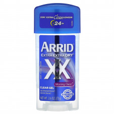Arrid, Extra Extra Dry XX, прозрачный гель-дезодорант-антиперспирант, Morning Clean, 73 г (2,6 унции)