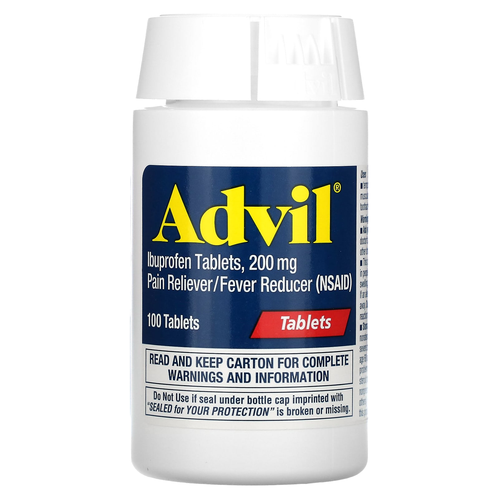 Advil, Таблетки ибупрофена, 200 мг, 100 таблеток, покрытых оболочкой