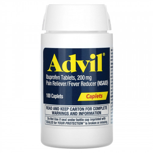 Advil, Таблетки ибупрофена, 200 мг, 100 капсул, покрытых оболочкой