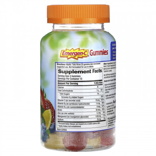 Emergen-C, Жевательные таблетки для поддержки иммунитета, клубника, лимон и голубика, 45 жевательных таблеток