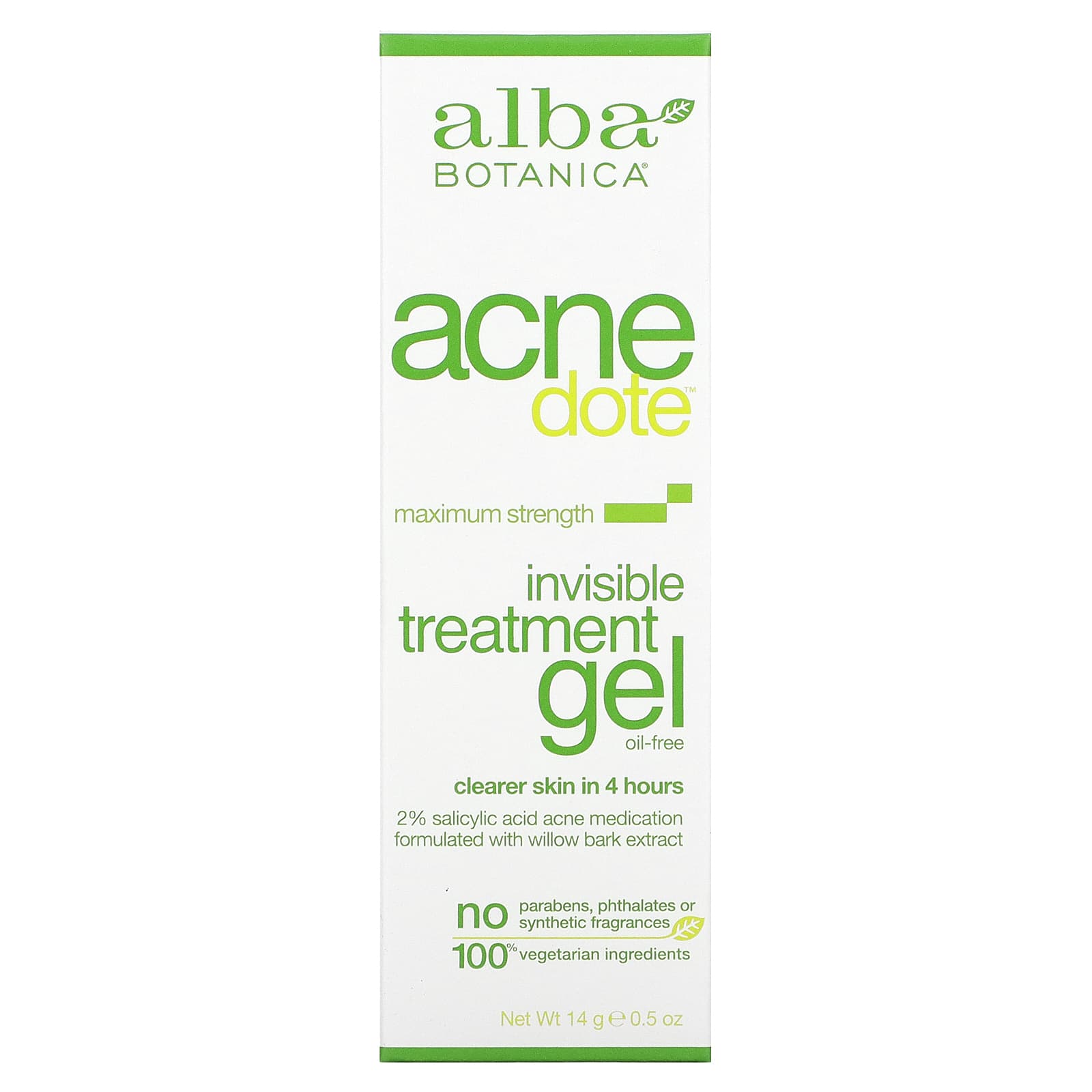 Alba Botanica, Acne Dote, невидимый гель по уходу за кожей, нежирный, 14 г (0,5 унции)