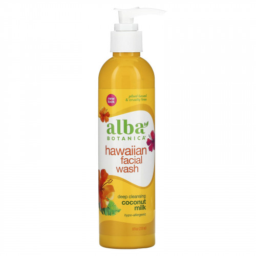 Alba Botanica, гавайское средство для умывания, с кокосовым молоком для глубокого очищения, 237 мл (8 жидк. унций)