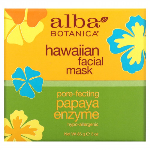 Alba Botanica, гавайская маска для лица, с ферментом папайи для сужения пор, 85 г (3 унции)