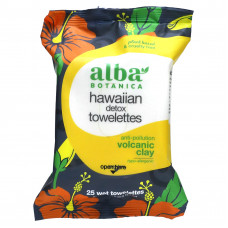 Alba Botanica, Hawaiian Detox Towelettes, 25 влажных салфеток