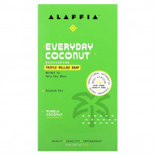 Alaffia, Кусковое мыло тройного помола, чистый кокос, 227 г (8 унций)