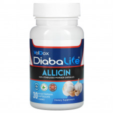 Allimax, Diabalife, аллицин, 500 мг, 30 вегетарианских капсул