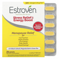 Estroven, средство для облегчение менопаузы, максимальной силы и энергии, 28 капсул для ежедневного приема