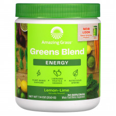 Amazing Grass, смесь зелени, повышение уровня энергии, лимон и лайм, 210 г (7,4 унции)