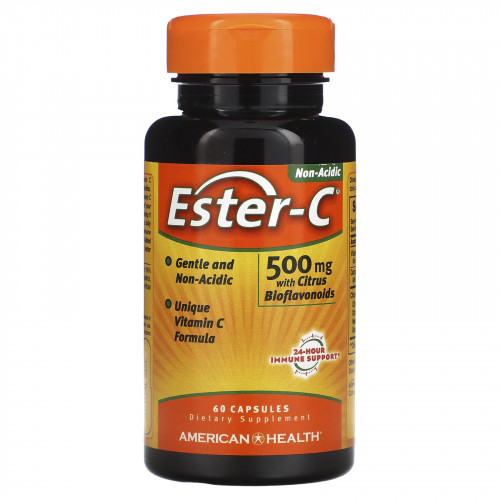 American Health, Ester-C с цитрусовыми биофлавоноидами, 500 мг, 60 капсул