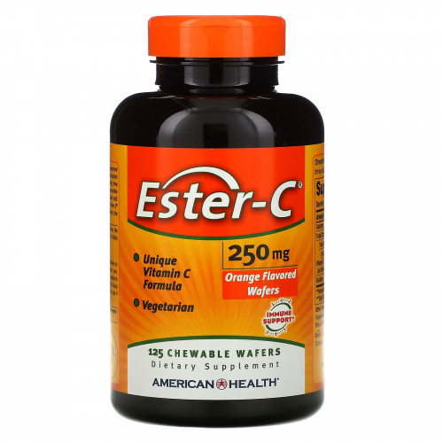 American Health, Ester-C, апельсин, 250 мг, 125 жевательных вафель