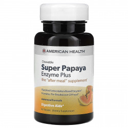 American Health, Super Papaya Enzyme Plus, папайя, 90 таблеток
