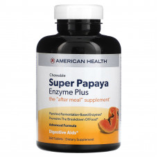 American Health, Super Chewable Papaya Enzyme Plus, 360 таблеток