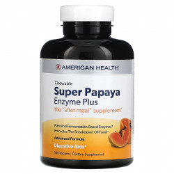 American Health, Super Chewable Papaya Enzyme Plus, 360 таблеток