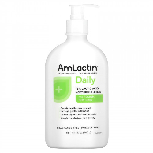 AmLactin, увлажняющий лосьон для ежедневного применения, без отдушки, 400 г (14,1 унции)