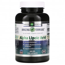 Amazing Nutrition, Альфа-липоевая кислота, 600 мг, 120 капсул