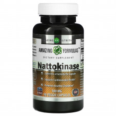 Amazing Nutrition, Наттокиназа, 100 мг, 90 растительных капсул