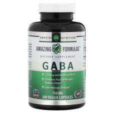 Amazing Nutrition, ГАМК, 750 мг, 200 растительных капсул