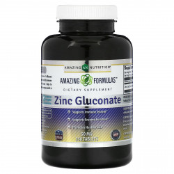 Amazing Nutrition, Глюконат цинка, 50 мг, 250 таблеток