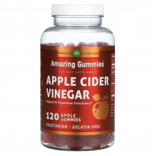 Amazing Nutrition, Amazing Gummies, яблочный уксус, яблоко, 120 жевательных таблеток