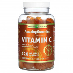 Amazing Nutrition, Amazing Gummies, витамин C, апельсин, 120 жевательных таблеток