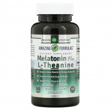 Amazing Nutrition, Мелатонин с L-теанином, 10 мг, 120 таблеток
