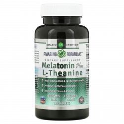 Amazing Nutrition, Мелатонин с L-теанином, 10 мг, 120 таблеток