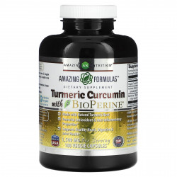 Amazing Nutrition, Куркумин и биоперин, 750 мг, 180 растительных капсул