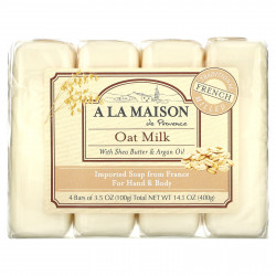A La Maison de Provence, кусковое мыло для рук и тела с овсяным молоком, 4 куска по 100 г (3,5 унции) каждый