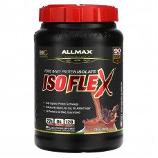 ALLMAX, Isoflex, чистый изолят сывороточного протеина (фильтрация ИСП частицами, заряженными ионами), со вкусом шоколада, 907 г (32 унции)