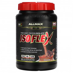 ALLMAX, Isoflex, чистый изолят сывороточного протеина (фильтрация ИСП частицами, заряженными ионами), со вкусом шоколада, 907 г (32 унции)