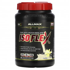 ALLMAX, Isoflex, 100%-ный ультрачистый изолят сывороточного белка (ИБС с фильтрацией заряженными ионными частицами), ваниль, 2 фунта (907 г)