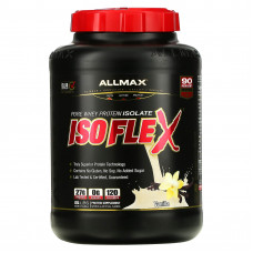 ALLMAX, Isoflex, чистый изолят сывороточного белка (фильтрация заряженными ионными частицами), со вкусом ванили, 2,27 кг (5 фунтов)