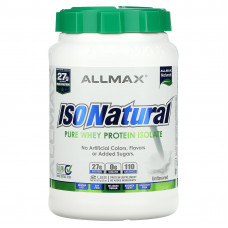 ALLMAX, IsoNatural, чистый изолят сывороточного протеина, оригинальный, без ароматизаторов, 907 г (2 фунта)